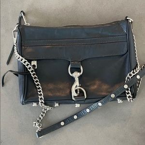 REBECCA MINKOFF crossbody black leather bag